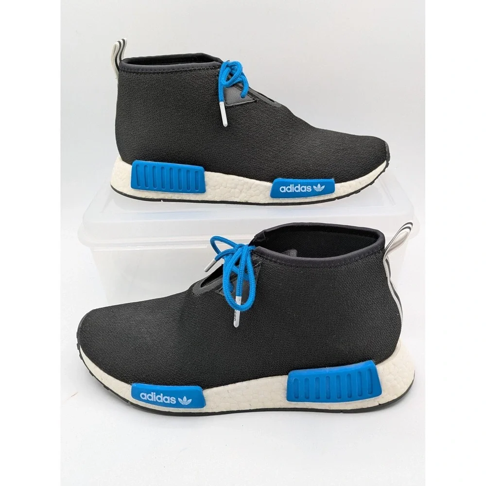 Adidas NMD Chukka Porter Shoes Mens Size 9.5 Black Blue Boost Sneakers CP9718